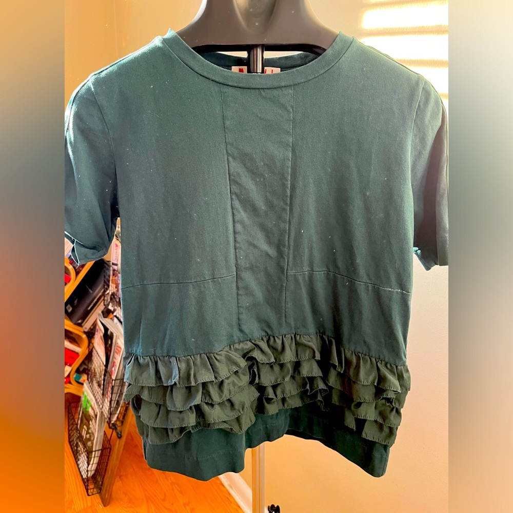 Marni size 38 deep green stretch cotton